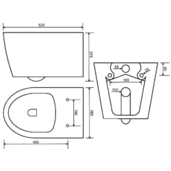 Kronenbach Tube Wand-WC Spülrandlos Komplettset Slim -Kronenbach marken kronenbach badkeramik wc 4848074